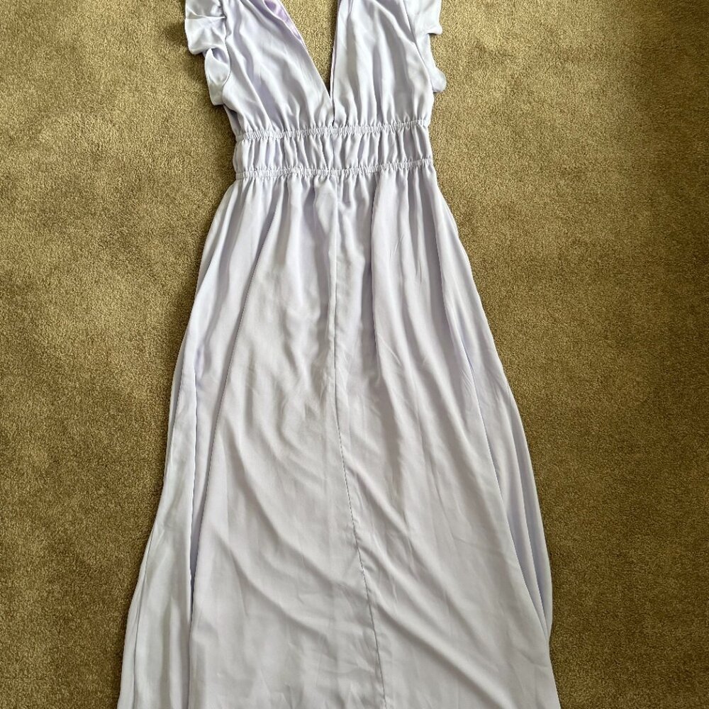 Silvery Lavender Long Dress